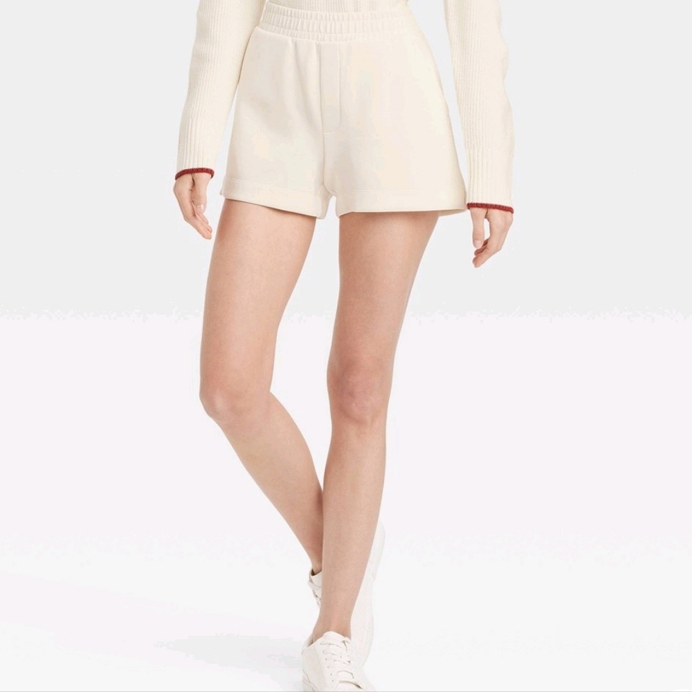 🆕️ A New Day Sandwash Heavyweight Doubleknit Pull On Elastic Waist Shorts - Picture 2 of 8